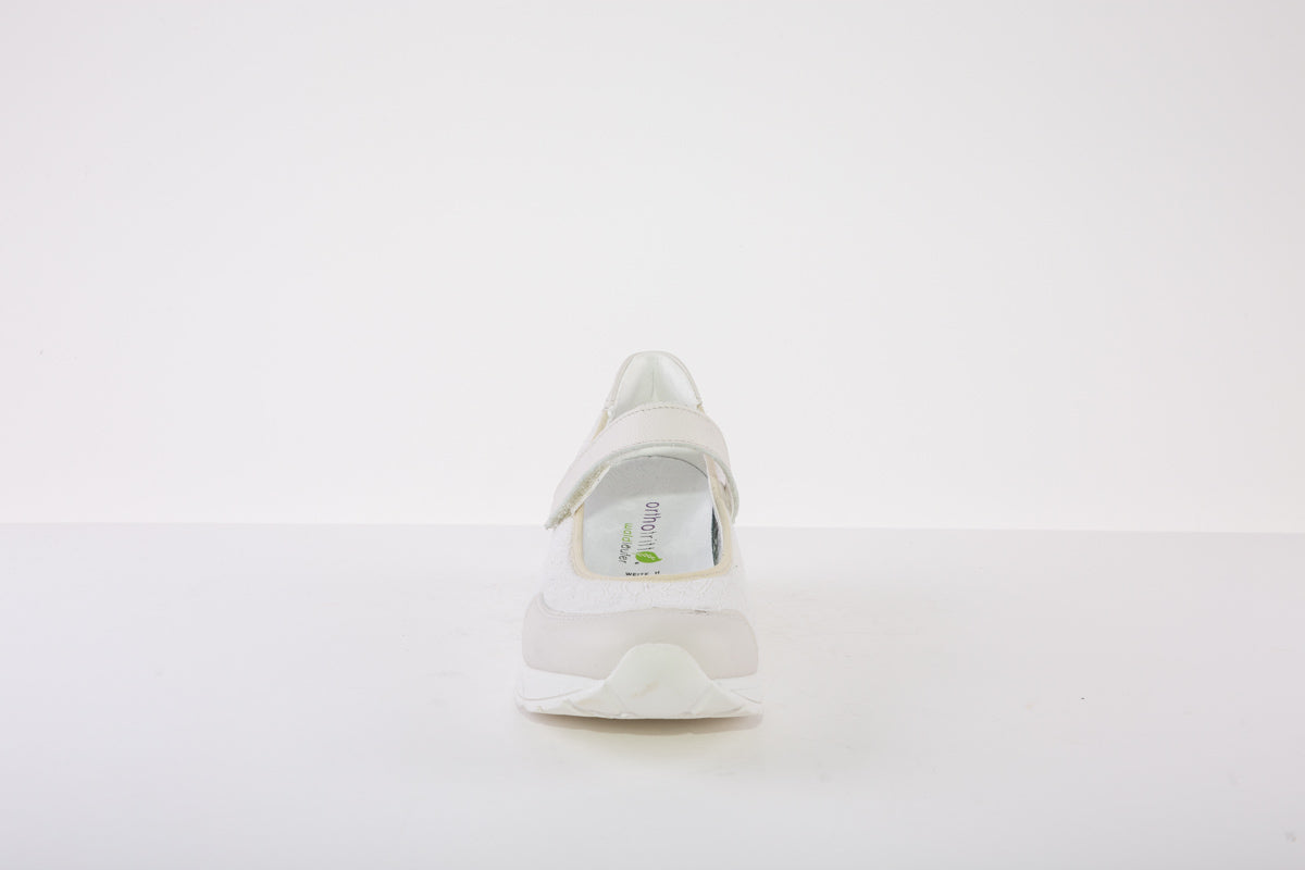 WALDLAUFER 939H32 201 H-CLARA LOW WEDGE STRAP SHOE - CREAM