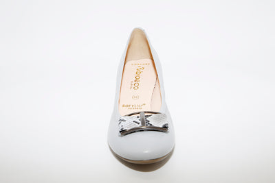 BIOECO BY ARKA - 5632 MEDIUM HEEL SHOE - GREY LEATHER