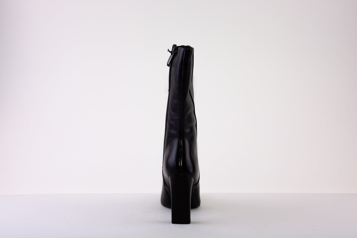 TAMARIS 25349-001 HIGH HEEL CALF-LENGTH ZIP BOOT - BLACK