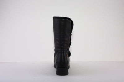 VALERIAS 8543  FLAT ZIP CALF-LENGTH  BOOT - BLACK