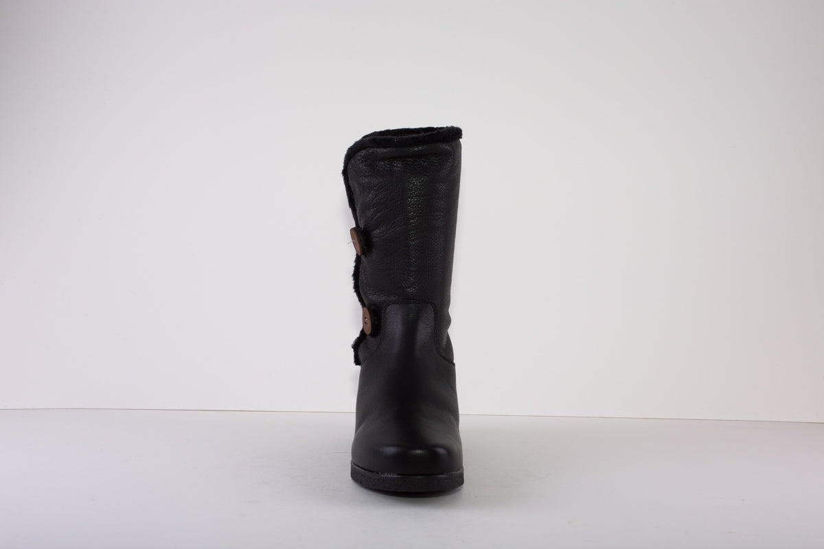 VALERIAS 8543  FLAT ZIP CALF-LENGTH  BOOT - BLACK