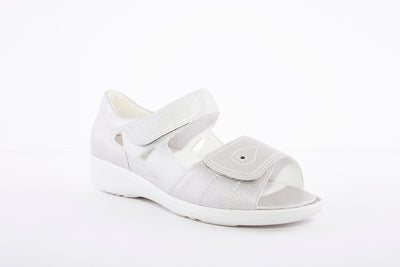 WALDLAUFER - KARA HEEL-IN FLAT SANDAL - SILVER