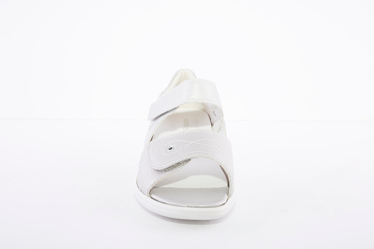 WALDLAUFER - KARA HEEL-IN FLAT SANDAL - SILVER