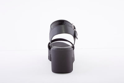 TAMARIS - PLATFORM WEDGE SANDAL - BLACK
