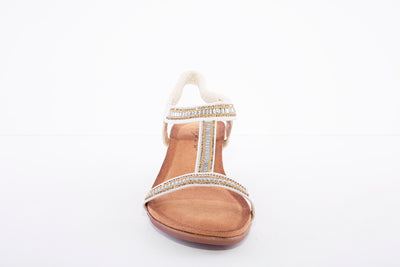 LUNAR - JLH072 Tabitha Wedged 'T' Bar Sandal White