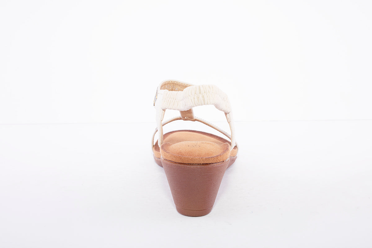 LUNAR - JLH072 Tabitha Wedged 'T' Bar Sandal White