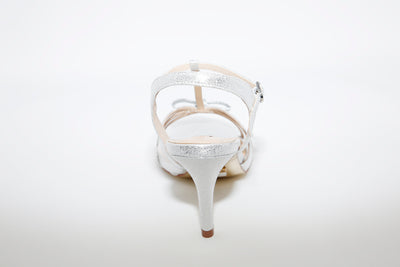 GLAMOUR - HEEL DRESSY STRAP SANDAL - SILVER