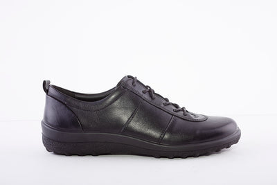 HOTTER - Tansy Black Leather Lace Shoes