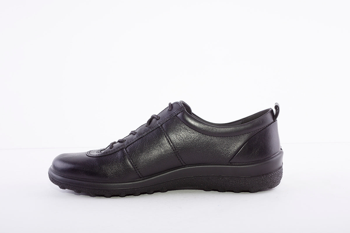 HOTTER - Tansy Black Leather Lace Shoes