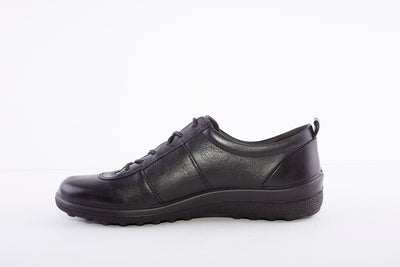 HOTTER - Tansy Black Leather Lace Shoes