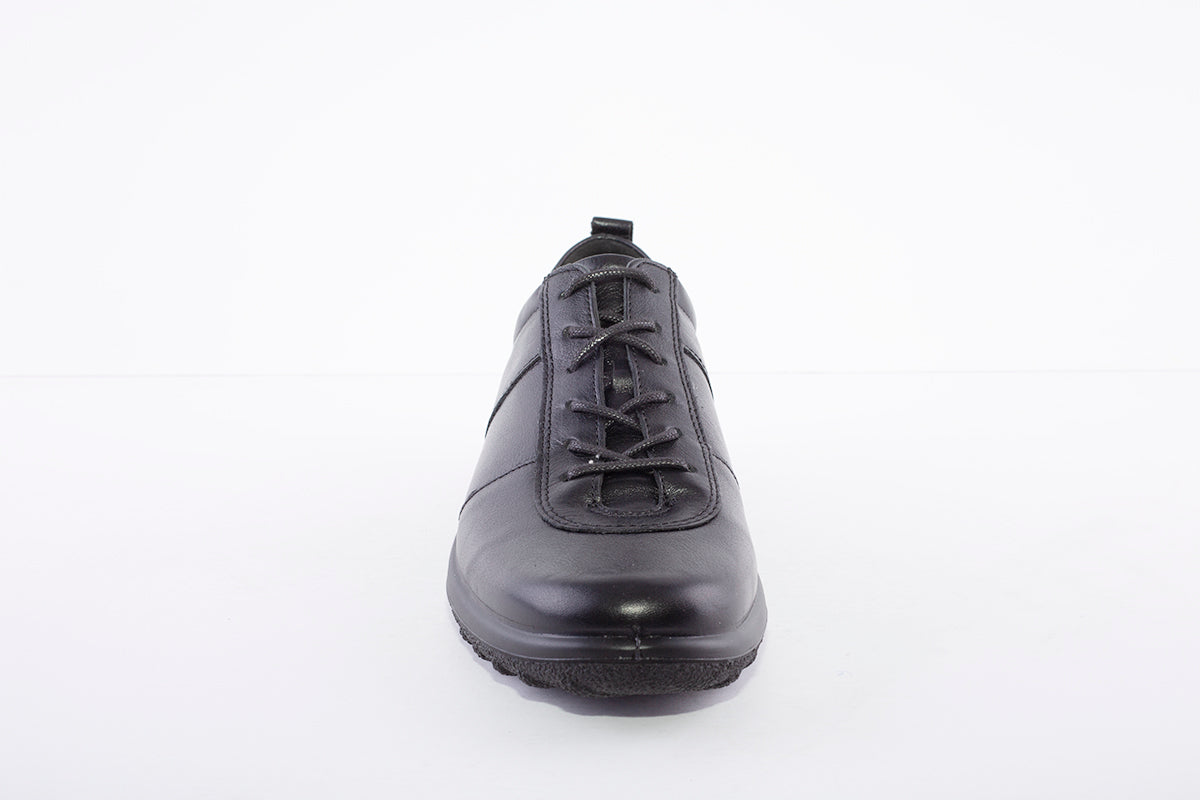 HOTTER - Tansy Black Leather Lace Shoes