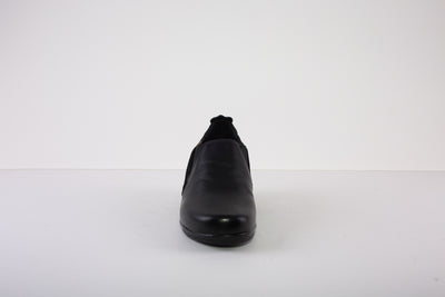 VALERIAS 8550  LOW WEDGE SLIP-ON GUSSET SHOE - BLACK
