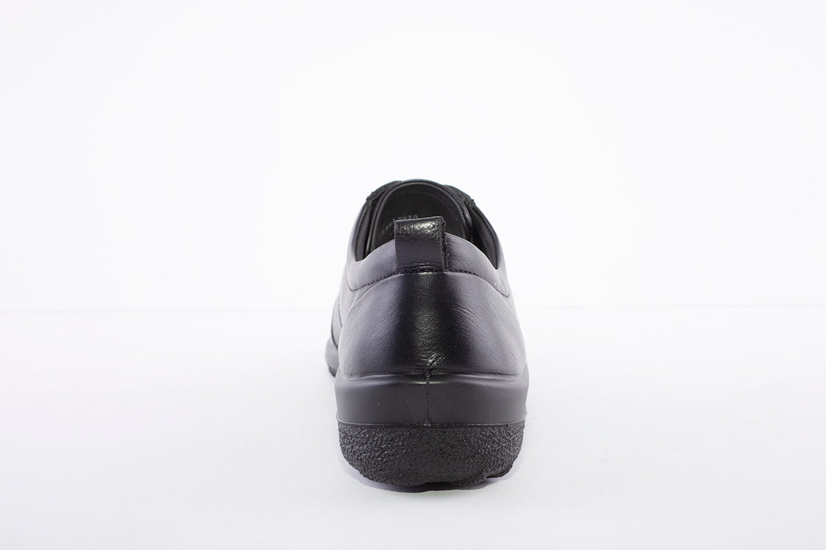 HOTTER - Tansy Black Leather Lace Shoes