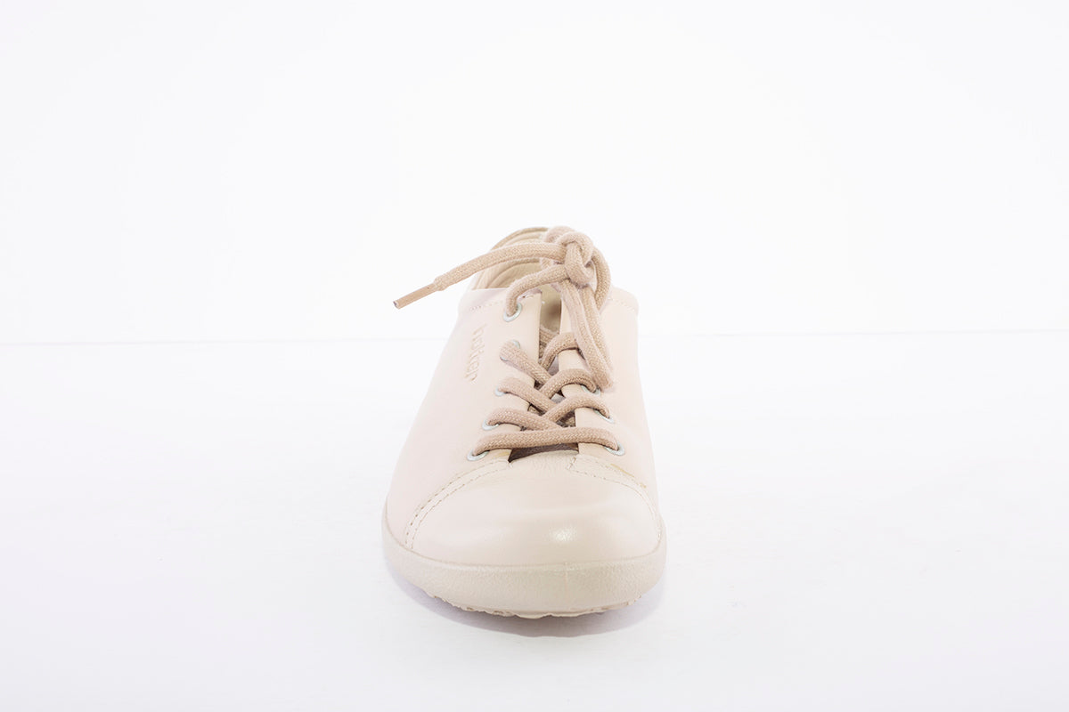 HOTTER - Dew Beige Leather Lace Shoe