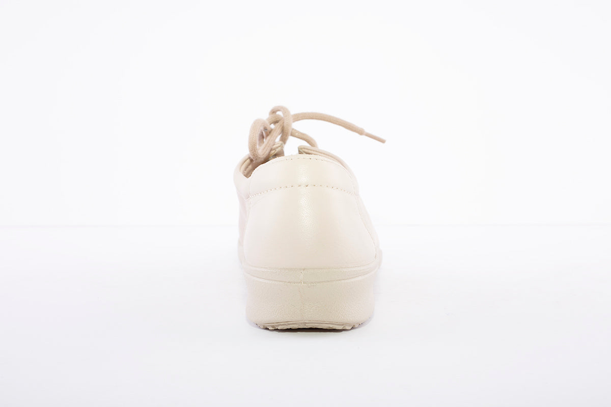 HOTTER - Dew Beige Leather Lace Shoe