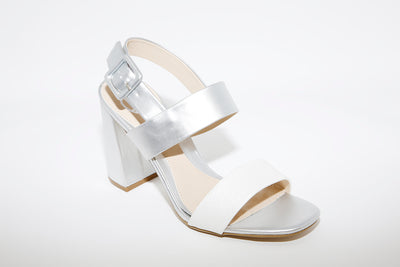 MILLIE & CO - BLOCK HEEL DRESSY SANDAL - SILVER