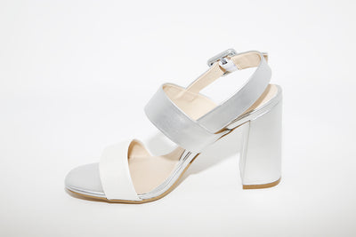 MILLIE & CO - BLOCK HEEL DRESSY SANDAL - SILVER