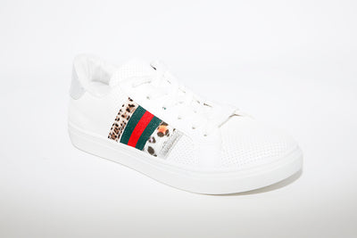 MILLIE & CO - FLAT LACED TRAINER - WHITE MULTI