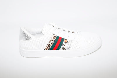 MILLIE & CO - FLAT LACED TRAINER - WHITE MULTI