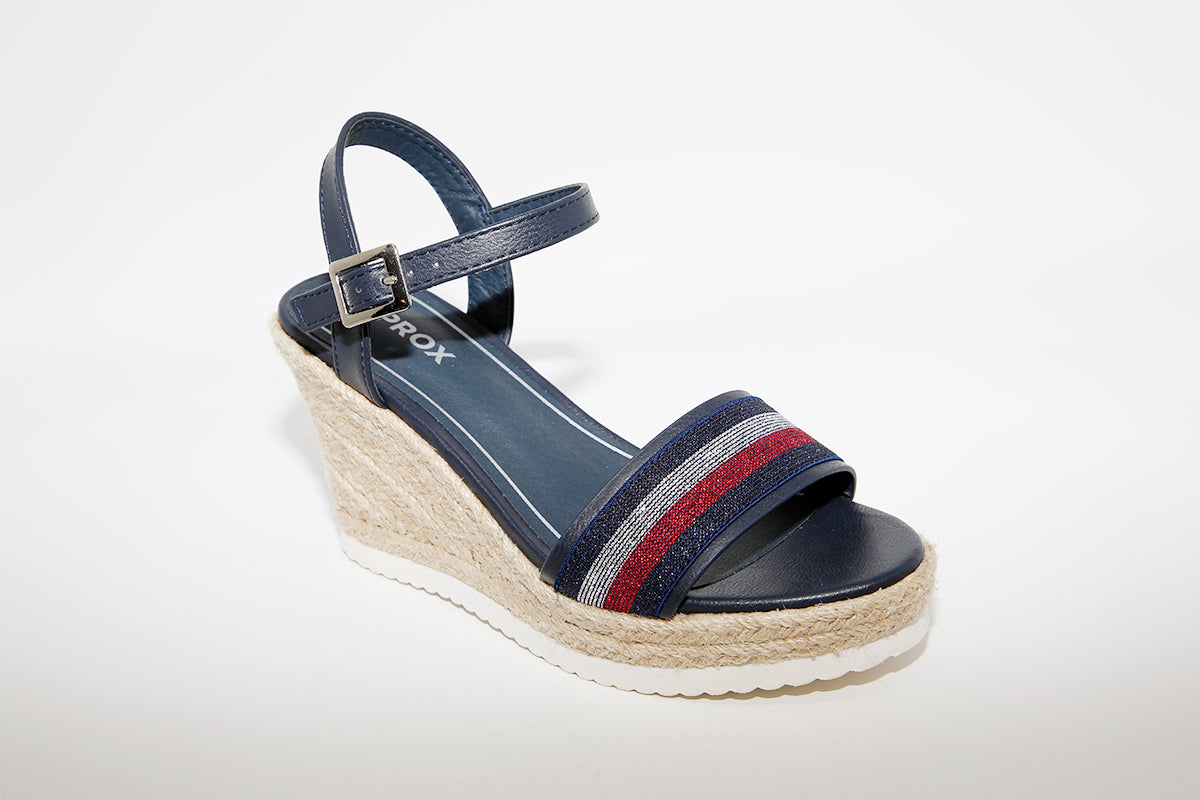 SPROX - HIGH WEDGE STRAP SANDAL - NAVY
