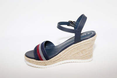 SPROX - HIGH WEDGE STRAP SANDAL - NAVY