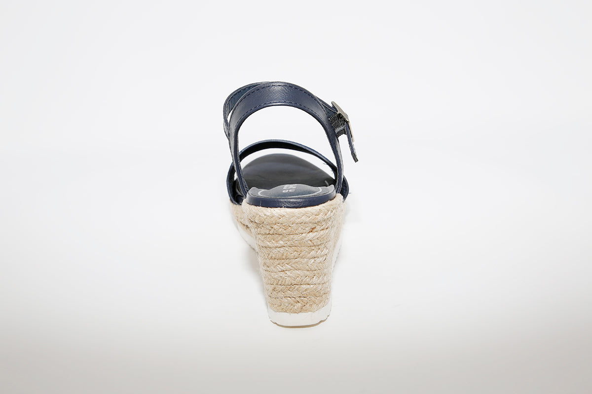 SPROX - HIGH WEDGE STRAP SANDAL - NAVY