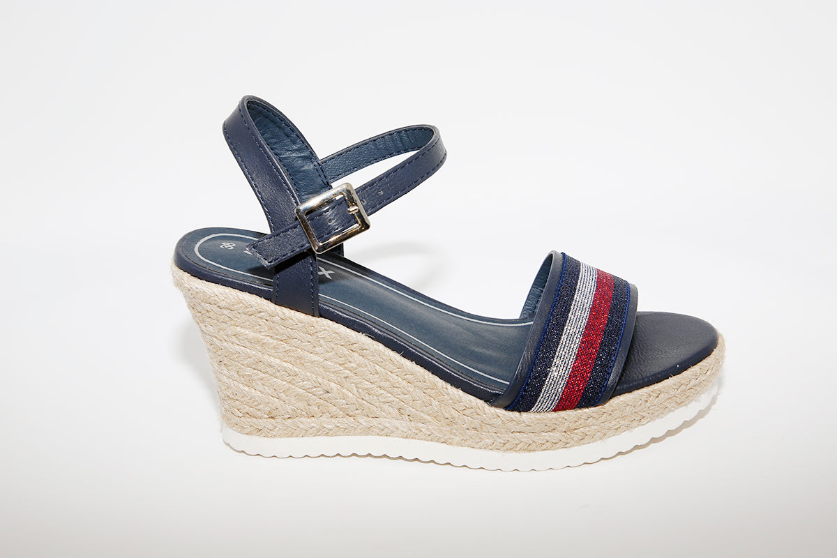 SPROX - HIGH WEDGE STRAP SANDAL - NAVY