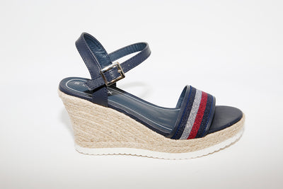SPROX - HIGH WEDGE STRAP SANDAL - NAVY