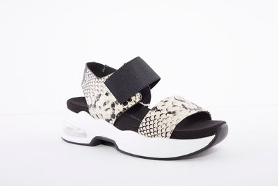 LDS FASHION SANDAL - BLACK SNAKESKIN