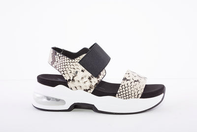 LDS FASHION SANDAL - BLACK SNAKESKIN