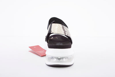 LDS FASHION SANDAL - BLACK SNAKESKIN