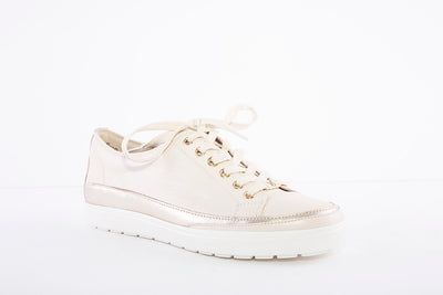 CAPRICE - LACED FASHION TRAINER - CREAM/GOLD