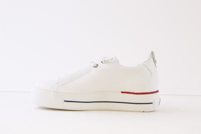 PAUL GREEN - 5017-21X LACED WEDGE FASHION SHOE - WHITE/RED/BLUE
