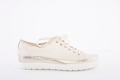 CAPRICE - LACED FASHION TRAINER - CREAM/GOLD