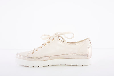CAPRICE - LACED FASHION TRAINER - CREAM/GOLD
