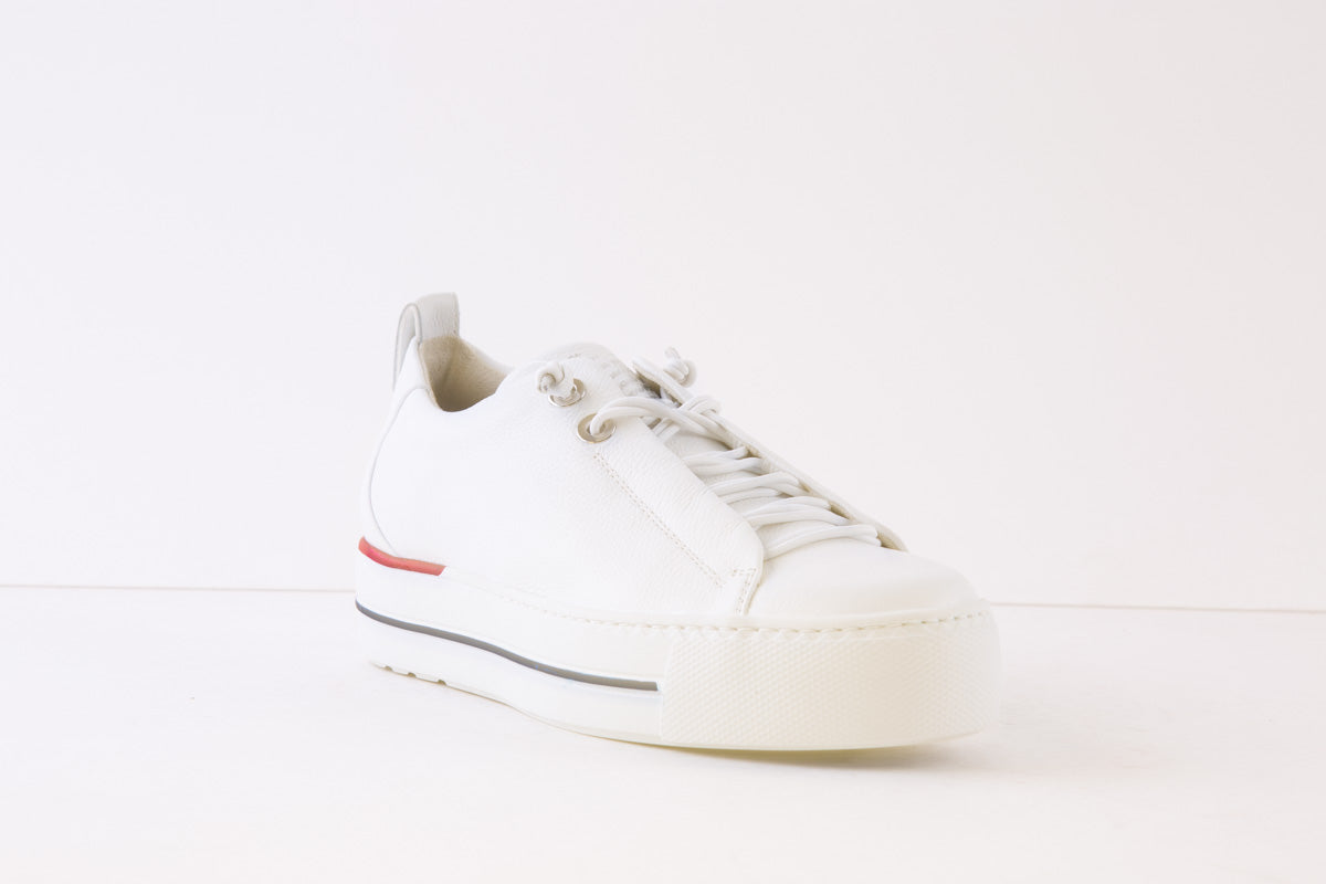 PAUL GREEN - 5017-21X LACED WEDGE FASHION SHOE - WHITE/RED/BLUE