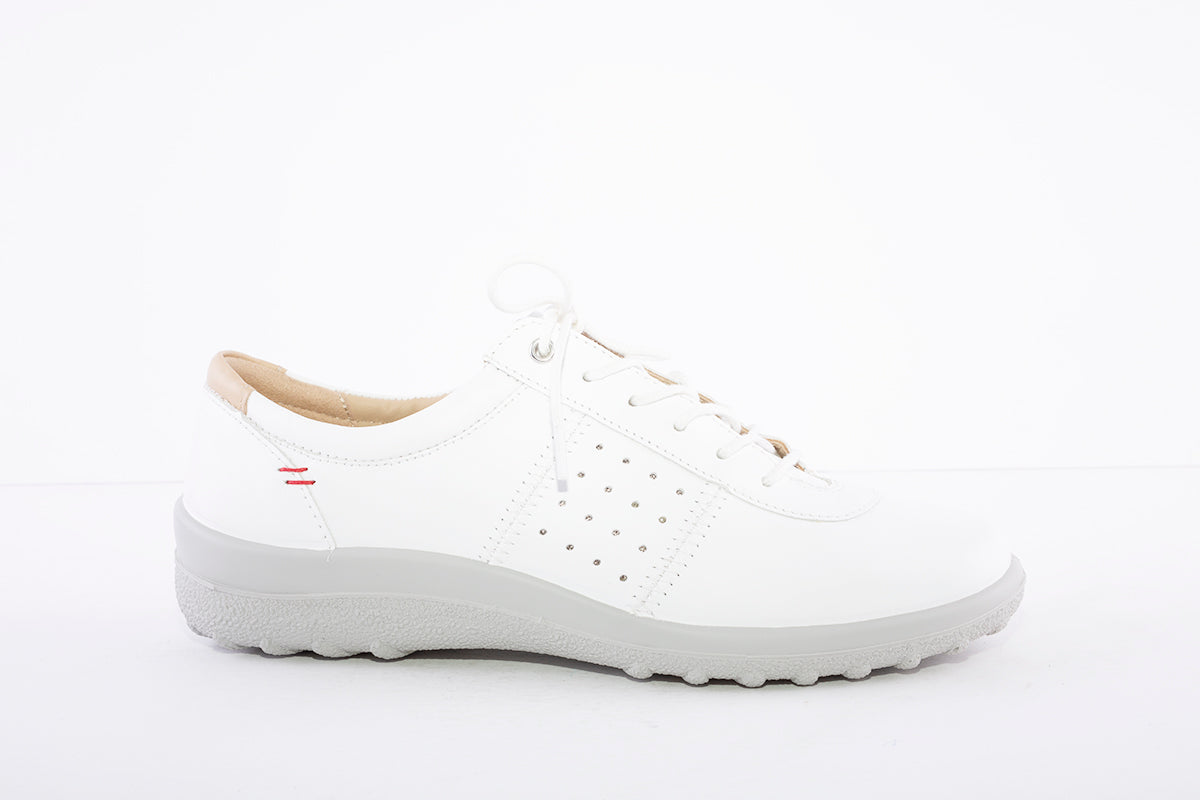 HOTTER - Tansy White Leather Lace Shoe