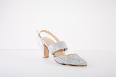 LOTUS JOIE  HIGH HEEL SLING-BACK SHOE - SILVER DIAMANTE
