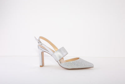 LOTUS JOIE  HIGH HEEL SLING-BACK SHOE - SILVER DIAMANTE