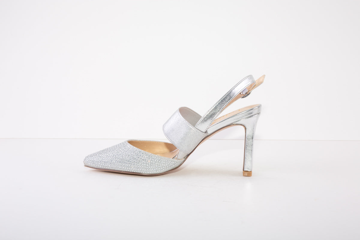 LOTUS JOIE  HIGH HEEL SLING-BACK SHOE - SILVER DIAMANTE