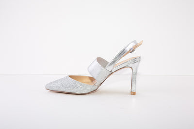 LOTUS JOIE  HIGH HEEL SLING-BACK SHOE - SILVER DIAMANTE