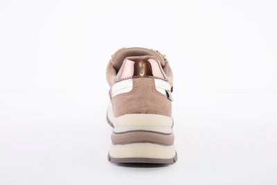 TAMARIS - 23709 LOW WEDGE LACED FASHION TRAINER - TAUPE COMBI