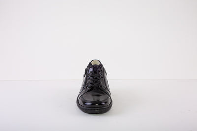 WALDLAUFER 931003 43 HANIA-LACED SHOE WITH ZIP - BLACK PATENT