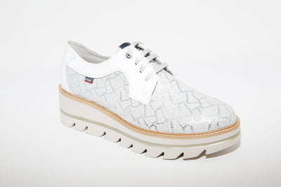 CALLAGHAN - 14837 Laced Wedge Shoe - Silver Print