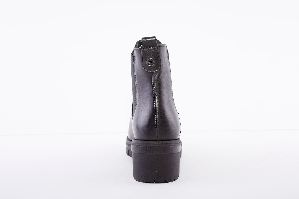 TAMARIS - 25855-001 GUSSET ANKLE BOOT - BLACK LEATHER
