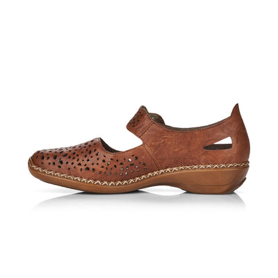 RIEKER 41397-22 LADIES BROWN SLIP ON SHOES
