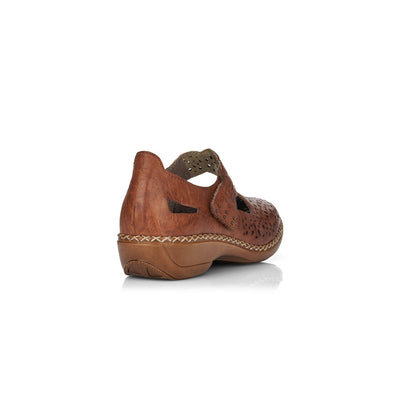 RIEKER 41397-22 LADIES BROWN SLIP ON SHOES