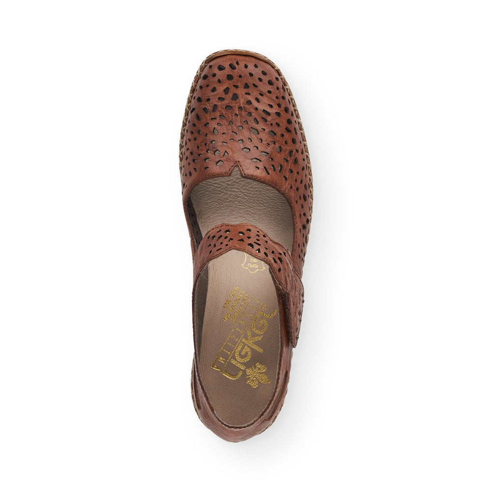 RIEKER 41397-22 LADIES BROWN SLIP ON SHOES