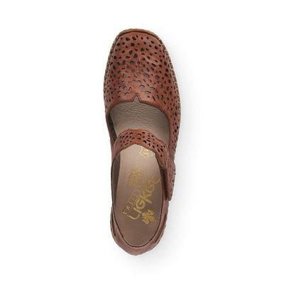 RIEKER 41397-22 LADIES BROWN SLIP ON SHOES