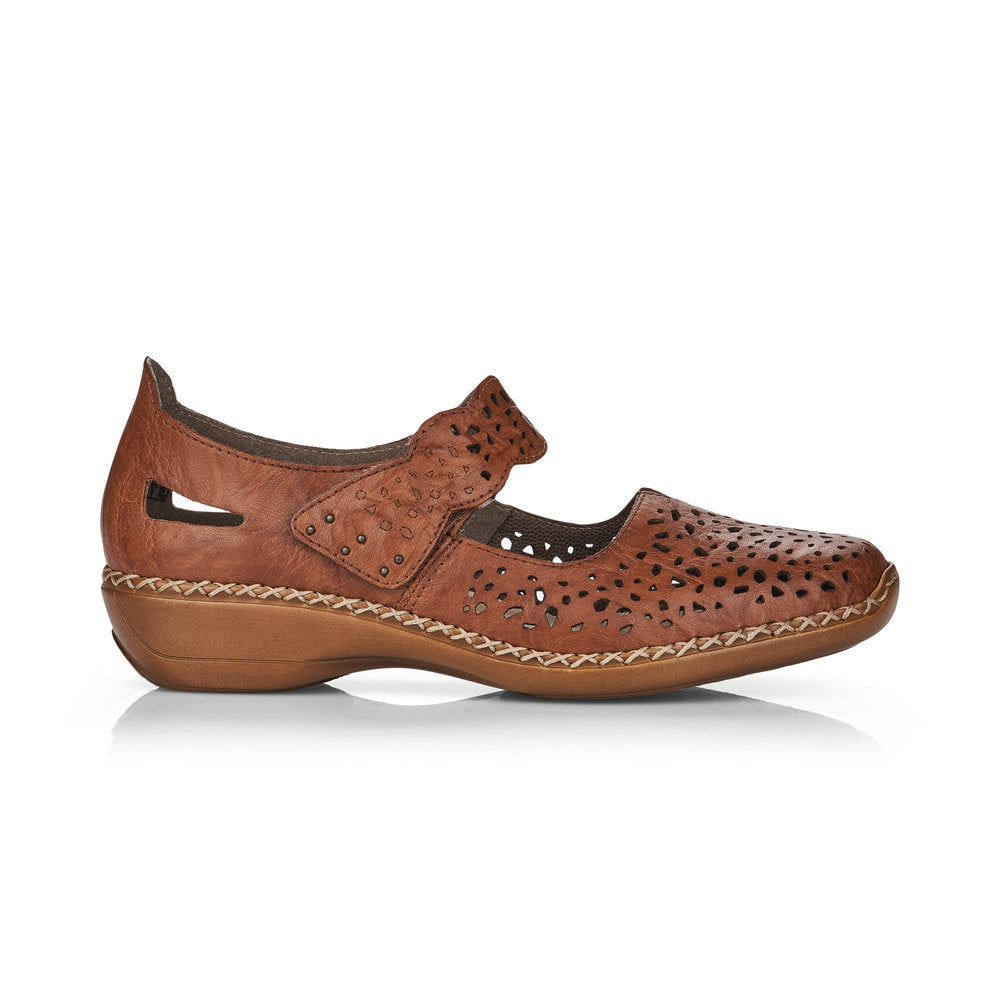 RIEKER 41397-22 LADIES BROWN SLIP ON SHOES